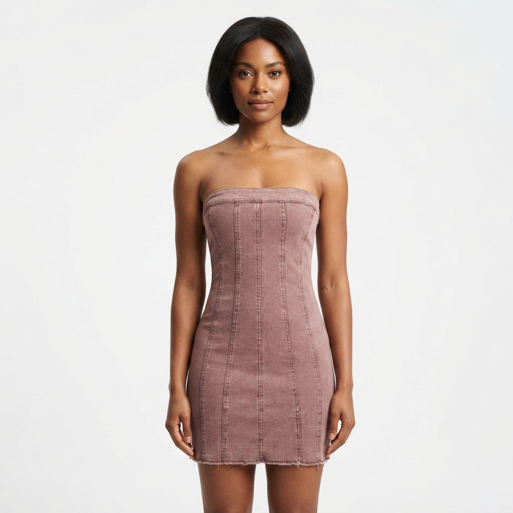 Imogen Baxter | Strapless Denim Mini Dress For Women