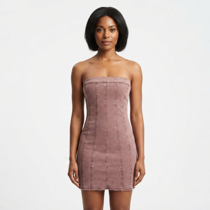 Imogen Baxter | Strapless Denim Mini Dress For Women