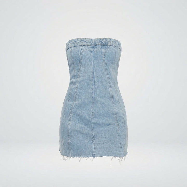 Imogen Baxter | Strapless Denim Mini Dress For Women