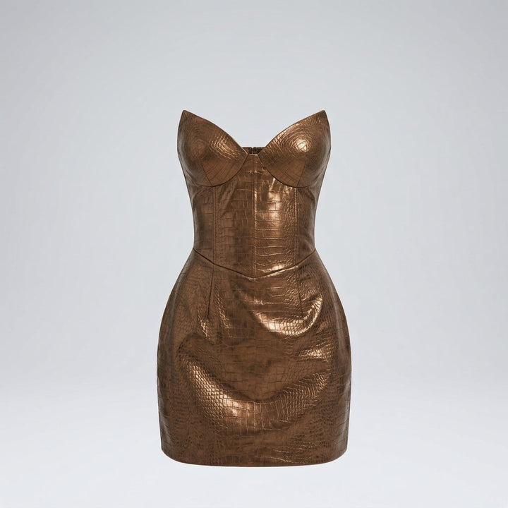 Imogen Sheath | Crocodile-Textured Mini Dress For Women