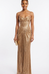 Imogen Sutton | Gold Metallic Corset Maxi Dress For Women
