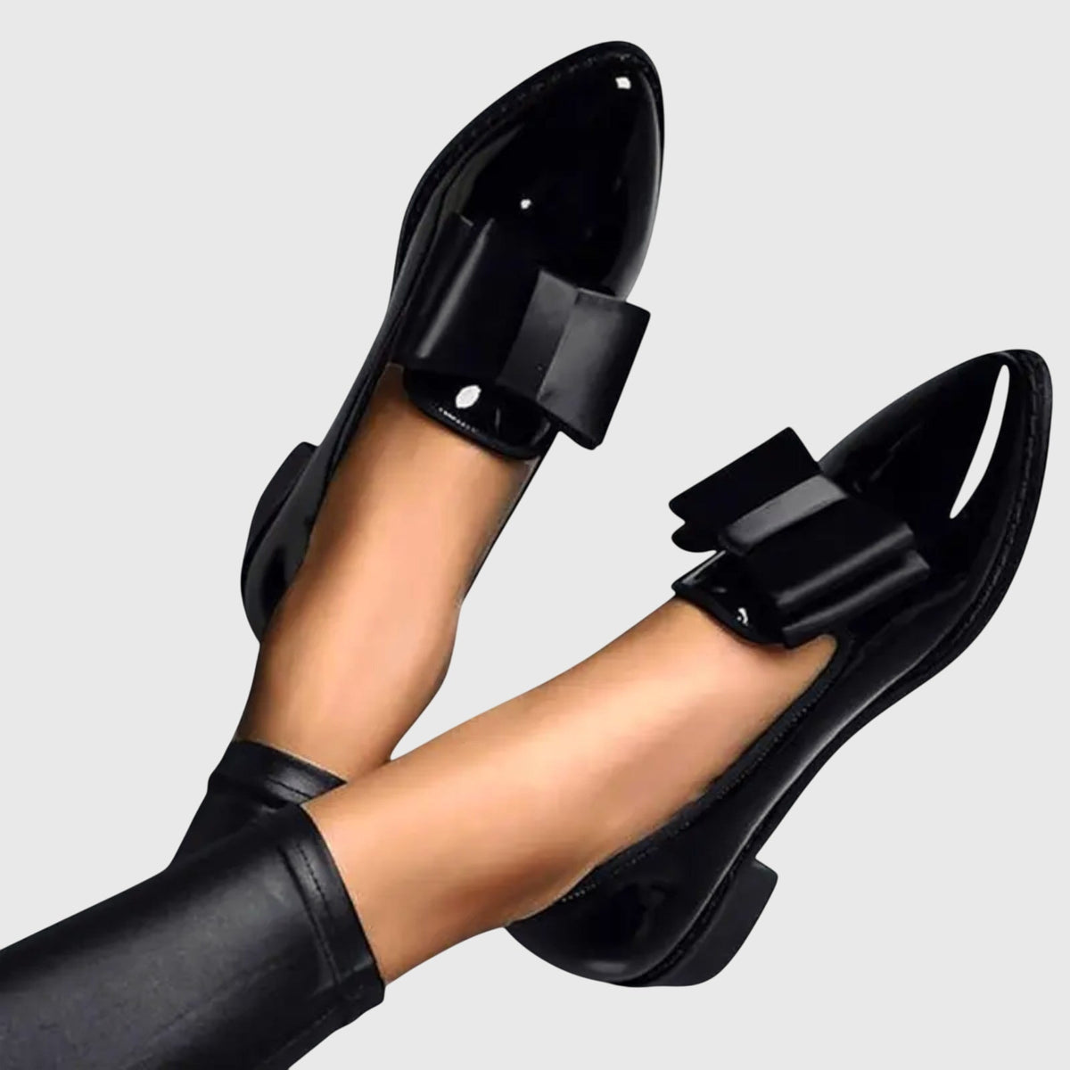 Imogen | Women’s Bow Pointed Loafers with Bow Detail