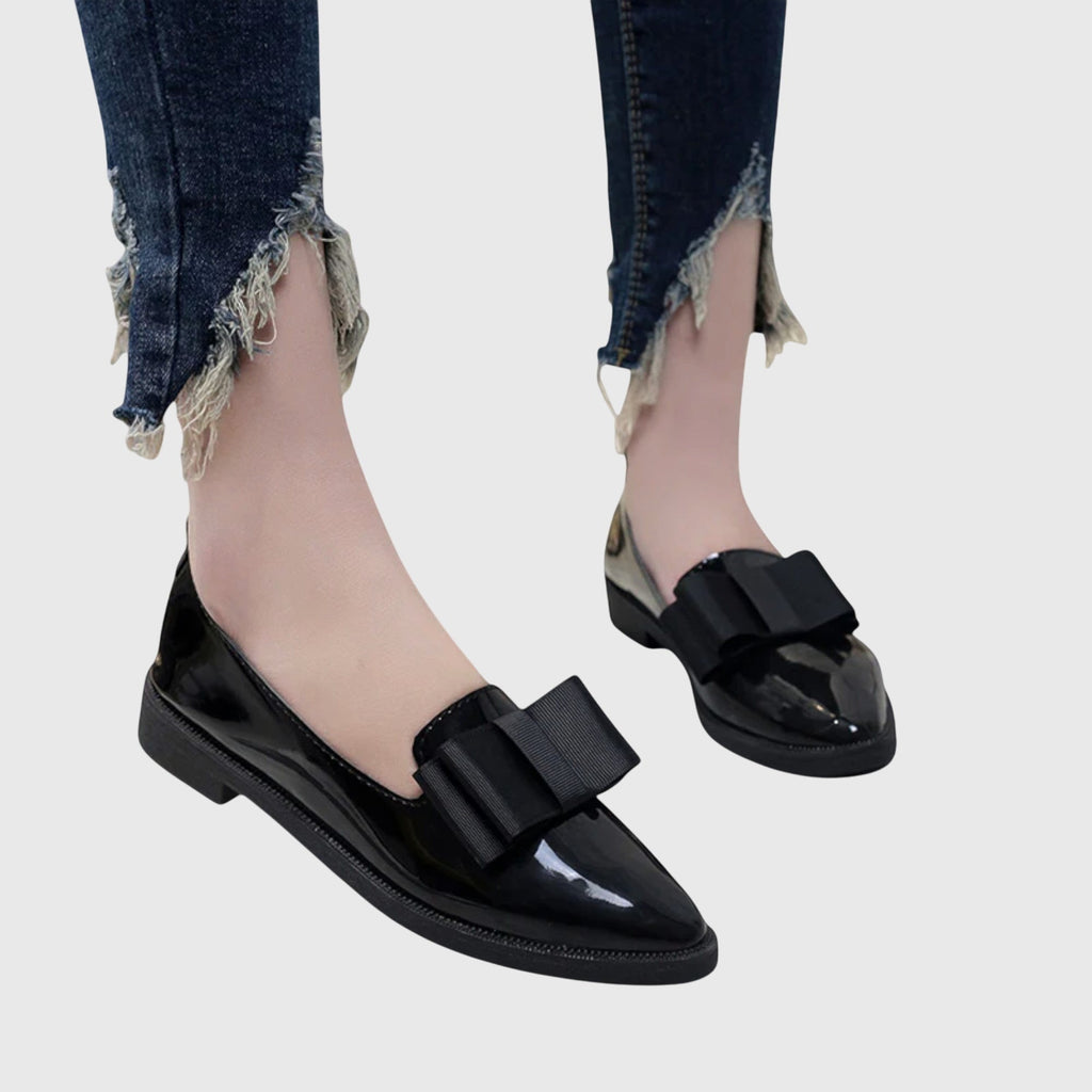 Imogen | Women’s Bow Pointed Loafers with Bow Detail