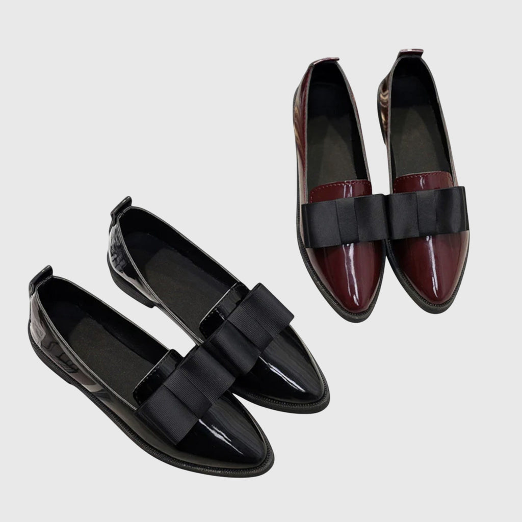 Imogen | Women’s Bow Pointed Loafers with Bow Detail
