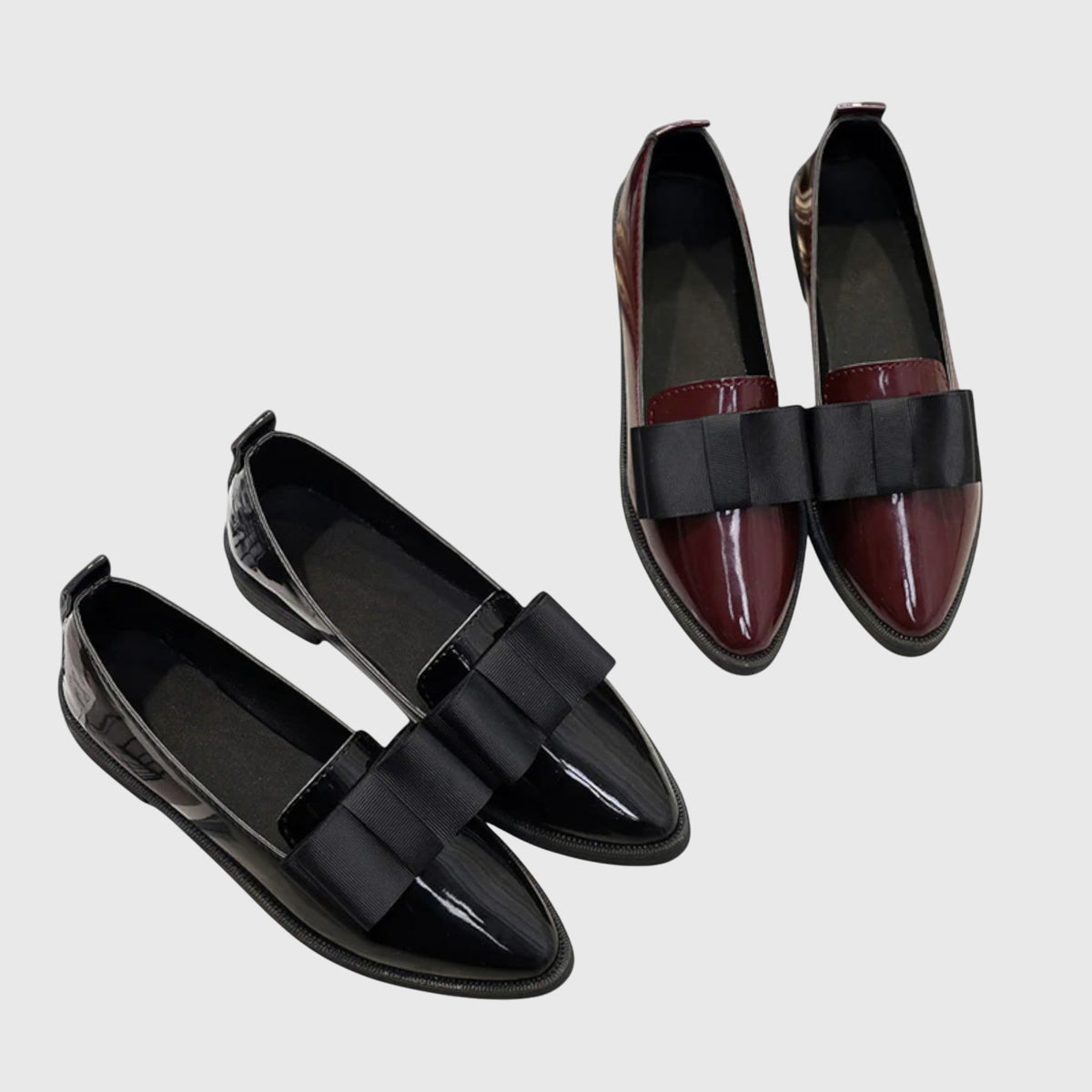 Imogen | Women’s Bow Pointed Loafers with Bow Detail
