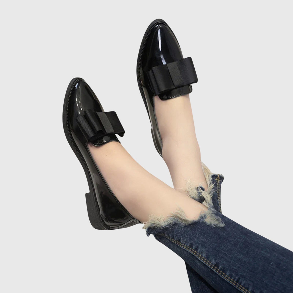 Imogen | Women’s Bow Pointed Loafers with Bow Detail
