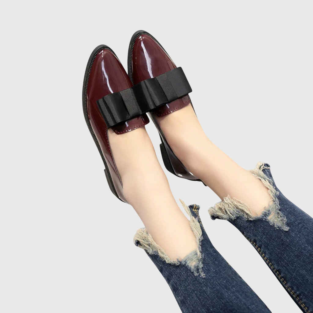 Imogen | Women’s Bow Pointed Loafers with Bow Detail