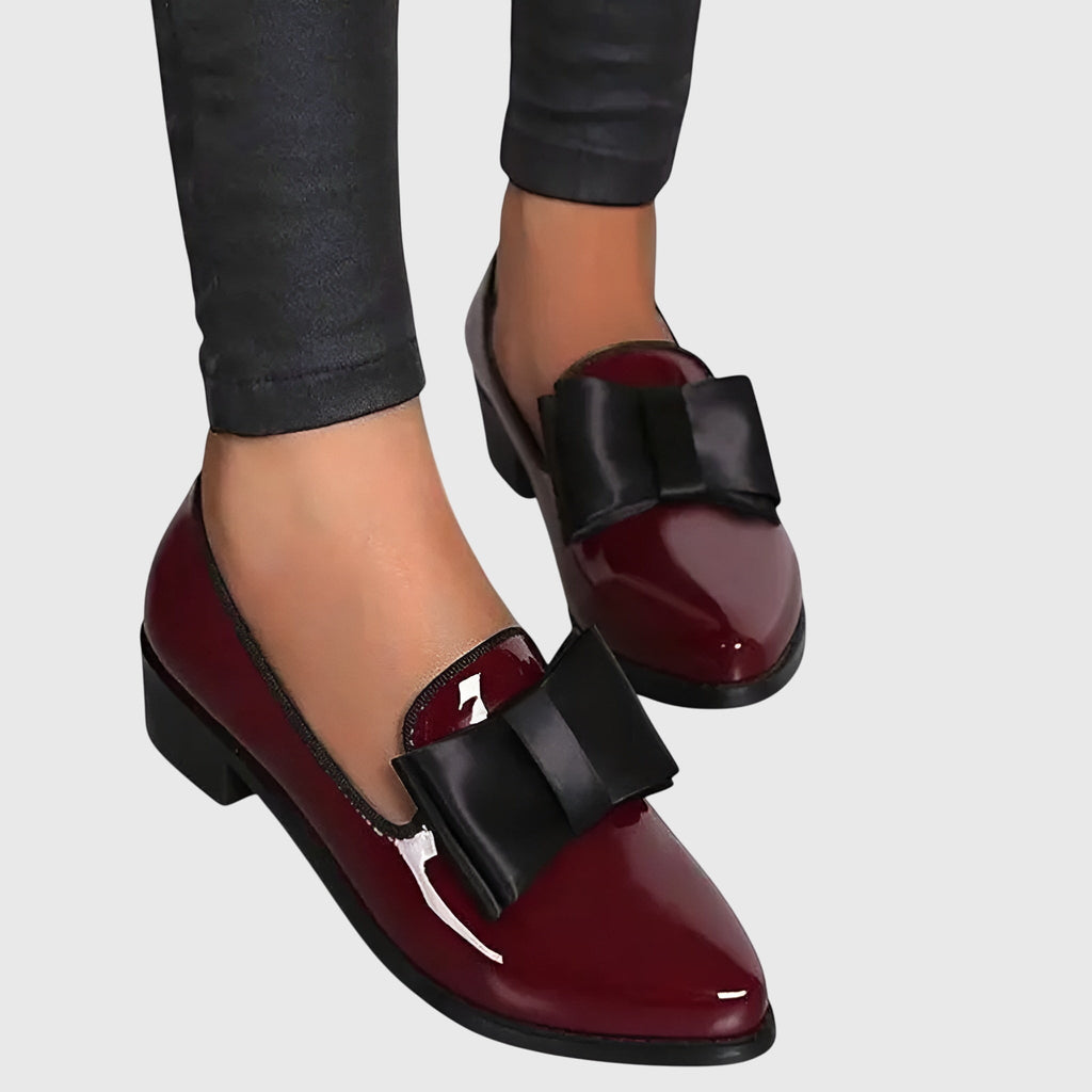 Imogen | Women’s Bow Pointed Loafers with Bow Detail