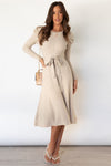 Imogen | Women's Long Sleeve Belted Midi Dress