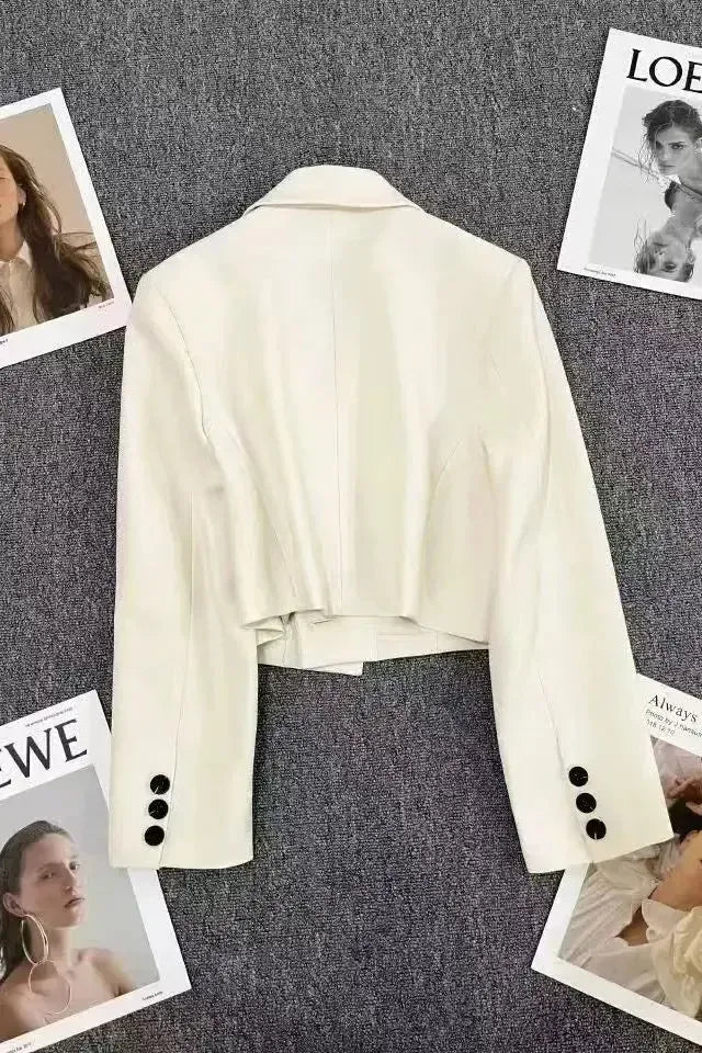 Ione | Women’s Cropped Blazer with Notched Lapel