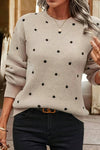 Iris | Women's Polka Dot Long Sleeve Pullover Sweater
