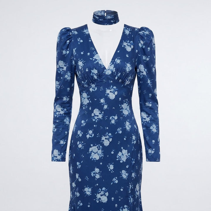 Isabella Kingston | Floral V-Neck Midi Dress For Women