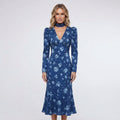 Isabella Kingston | Floral V-Neck Midi Dress For Women