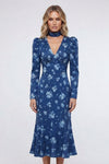 Isabella Kingston | Floral V-Neck Midi Dress For Women