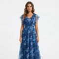 Isabella Reeves | Floral Graduation Dress With Tulle Overlay For Women