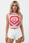 Isabella Turner | Heart Print Knit Tank Top For Women