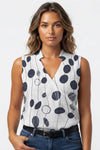 Isabelle Harris | Printed V-Neck Sleeveless Blouse For Women