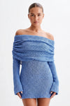 Isla Kelly | Off-Shoulder Knit Mini Dress For Women