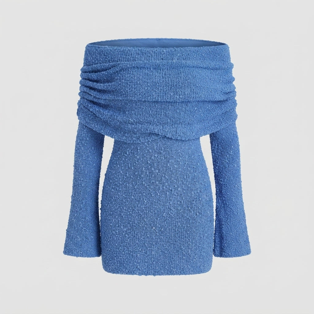 Isla Kelly | Off-Shoulder Knit Mini Dress For Women