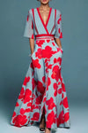 Jade™ | Elegant Flower Pattern Maxi Dress
