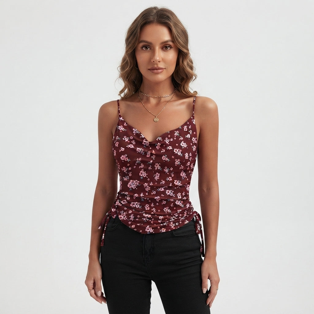 Jade Martin | Ruched V-Neck Camisole Top For Women