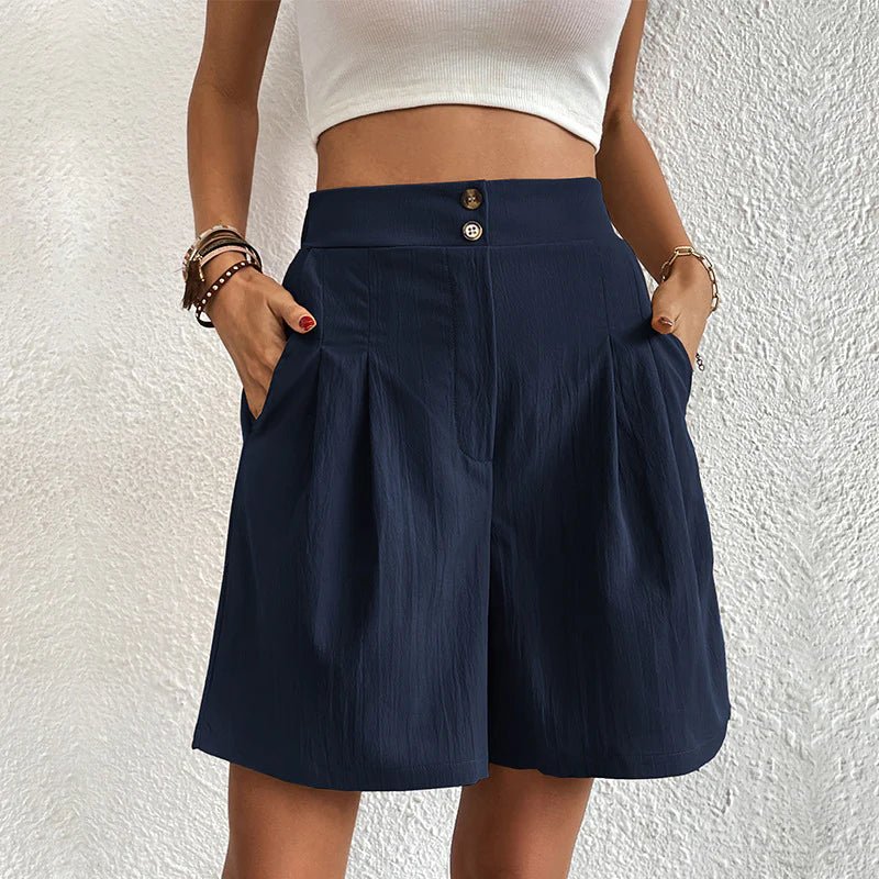 Harlow | Women’s High Waist Shorts with Pleated Front