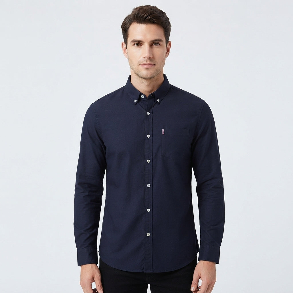 James Mitchell | Slim Fit Long Sleeve Dress Shirt For Men