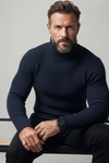 James Thornton | Ribbed Turtleneck Slim Fit Sweater For Men