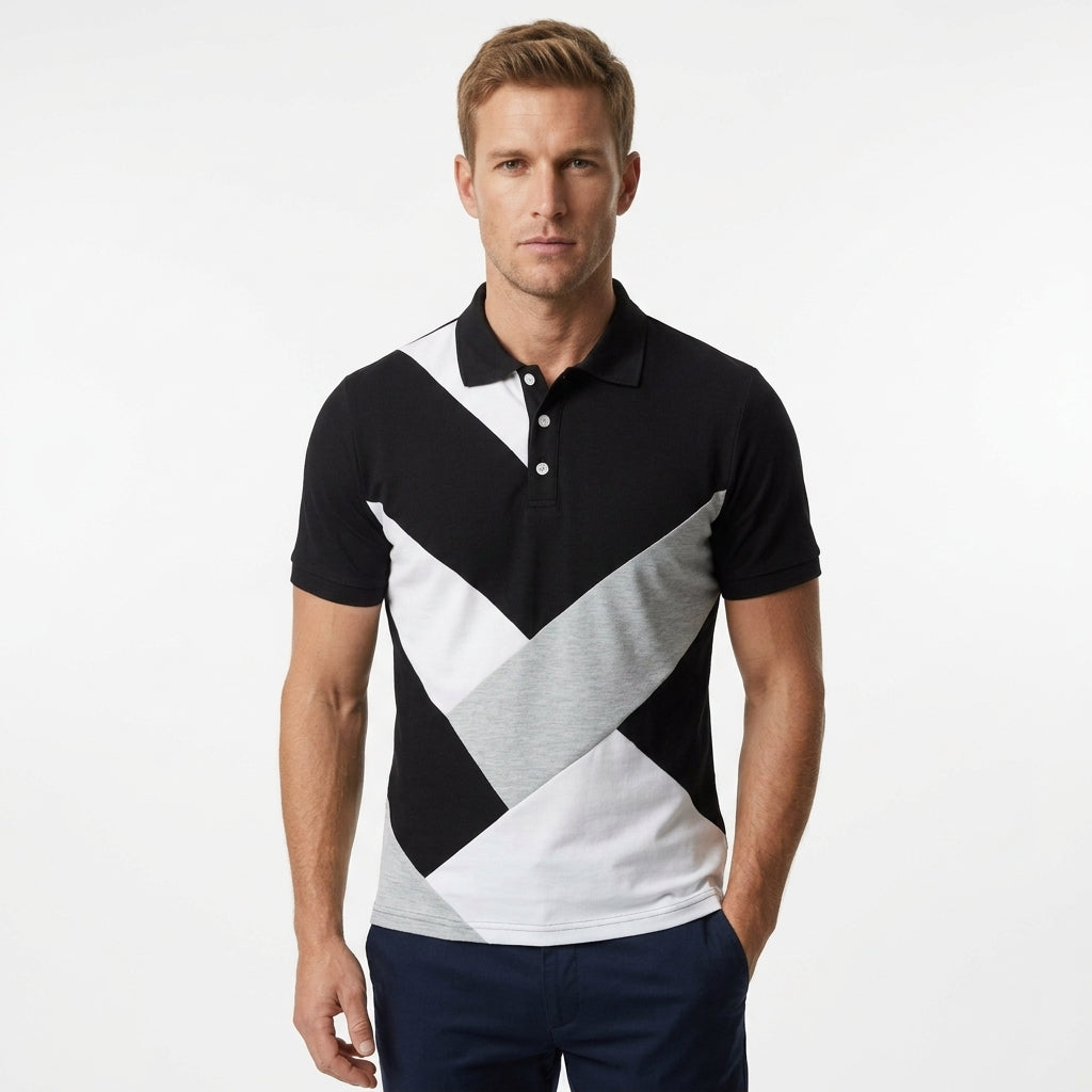 Jasper Reid | Colour Block Polo Shirt For Men