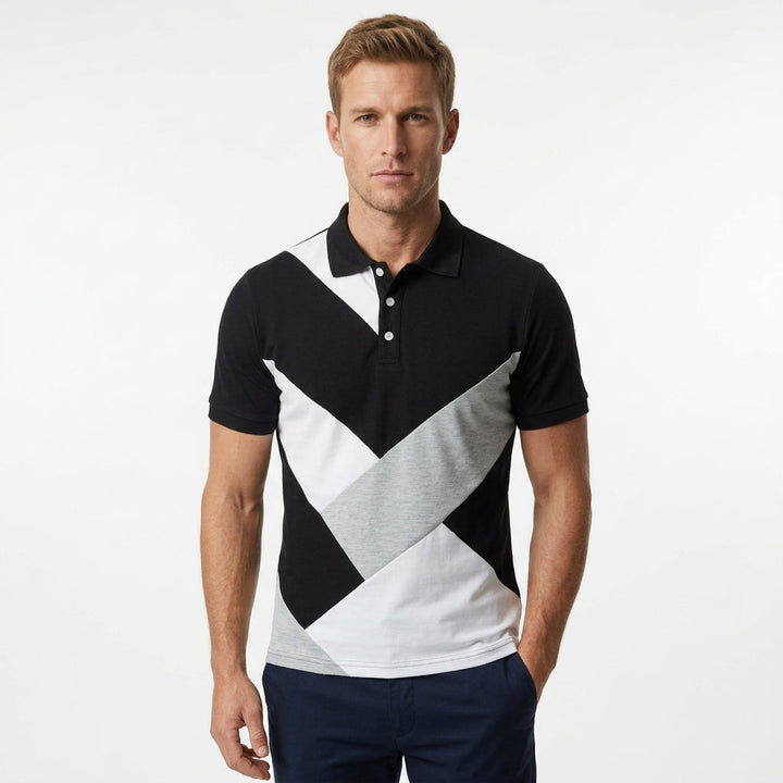 Jasper Reid | Colour Block Polo Shirt For Men