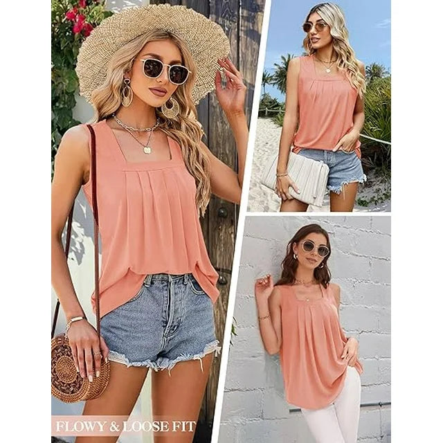 Nora | Women’s Sleeveless Top with Square Neckline