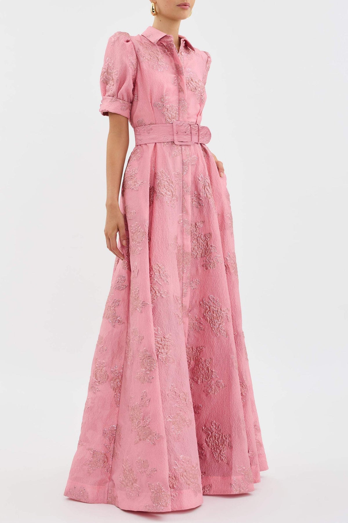 Celina | Women’s Short Puff Sleeve Dress with Belt