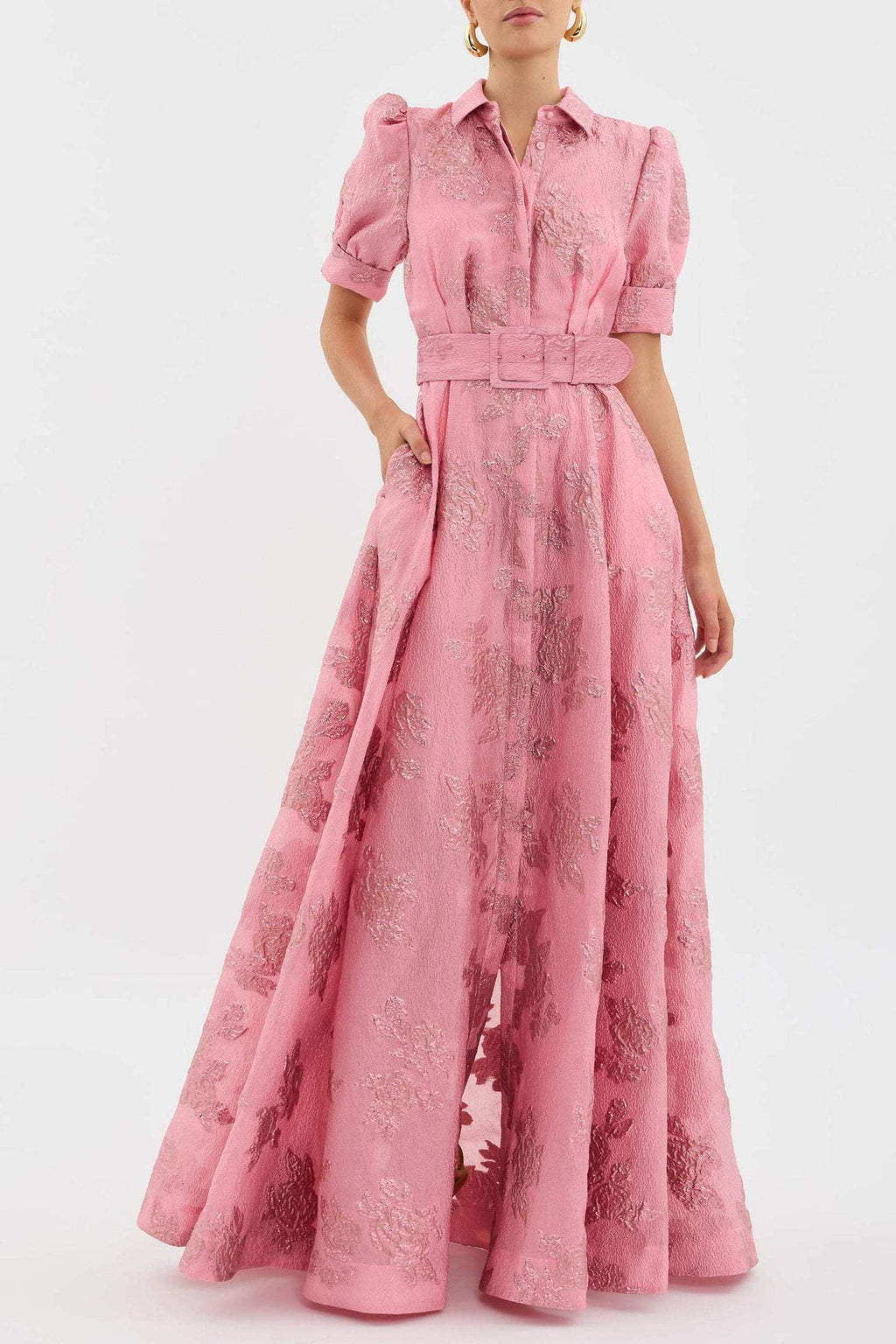 Celina | Women’s Short Puff Sleeve Dress with Belt