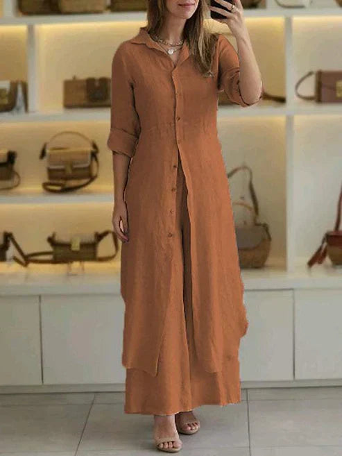 Lena | Women’s Two-Piece Shirt Set with Relaxed Fit