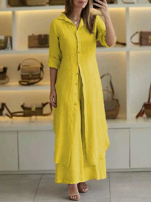 Lena | Women’s Two-Piece Shirt Set with Relaxed Fit