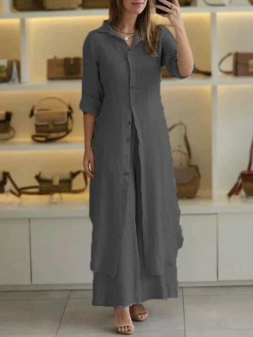 Lena | Women’s Two-Piece Shirt Set with Relaxed Fit