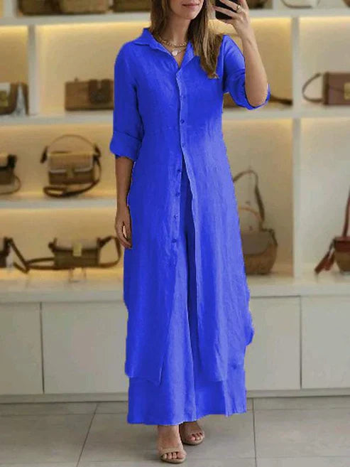 Lena | Women’s Two-Piece Shirt Set with Relaxed Fit