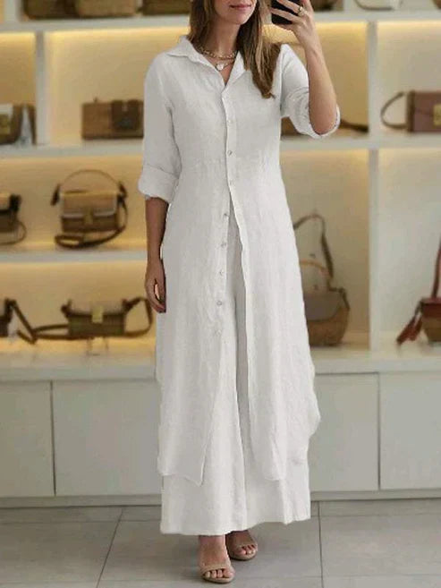Lena | Women’s Two-Piece Shirt Set with Relaxed Fit