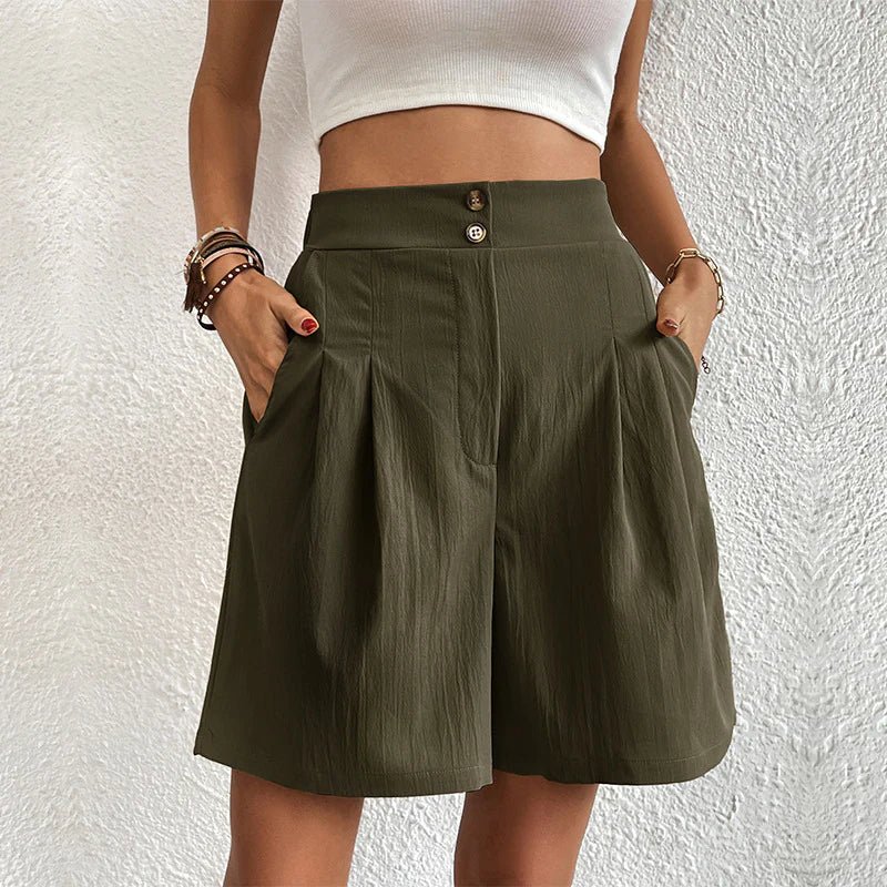 Harlow | Women’s High Waist Shorts with Pleated Front