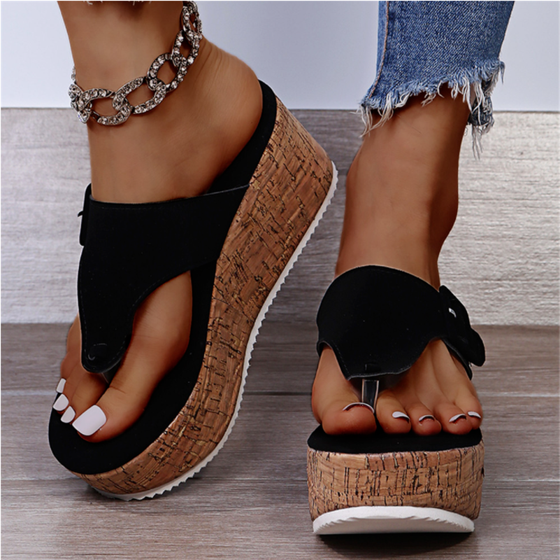 Cork | Women’s Cork Wedge Sandals with Buckle