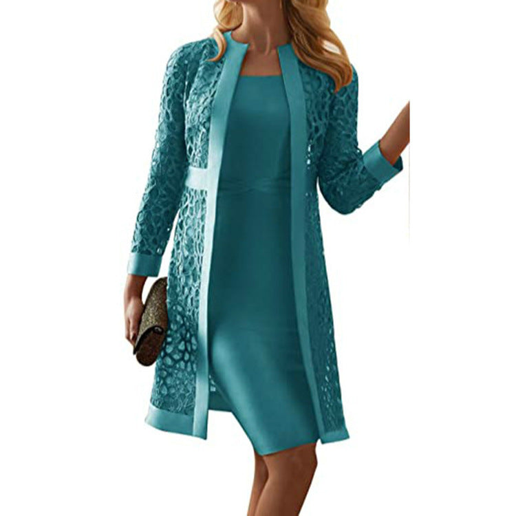 Katarina | Women’s Two Piece Dress with Lace Cardigan