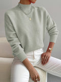 Kendra | Women’s Mock Neck Sweater with Ribbed Cuffs