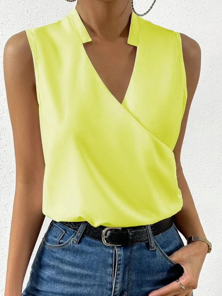 Kimara | Women’s Floral Sleeveless Blouse with V-Neck