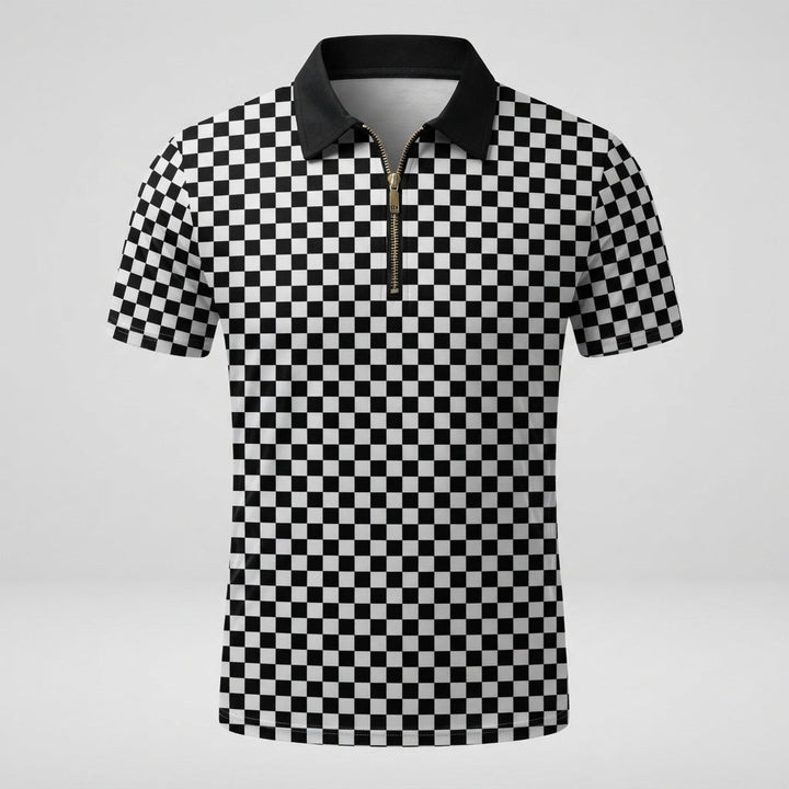 Lachlan Turner | Camo Print Zip Polo Shirt For Men