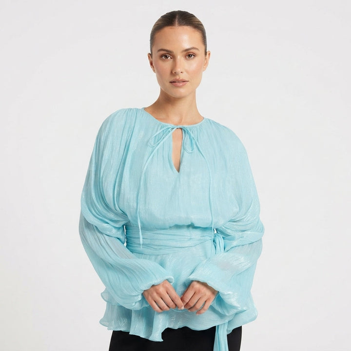 Lauren Murphy | Puff Sleeve Waist-Tie Mini Dress For Women