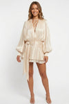 Lauren Murphy | Puff Sleeve Waist-Tie Mini Dress For Women