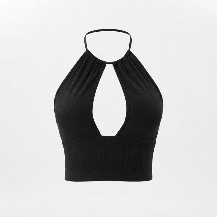 Lauren Smith | Halter Cutout Crop Top For Women