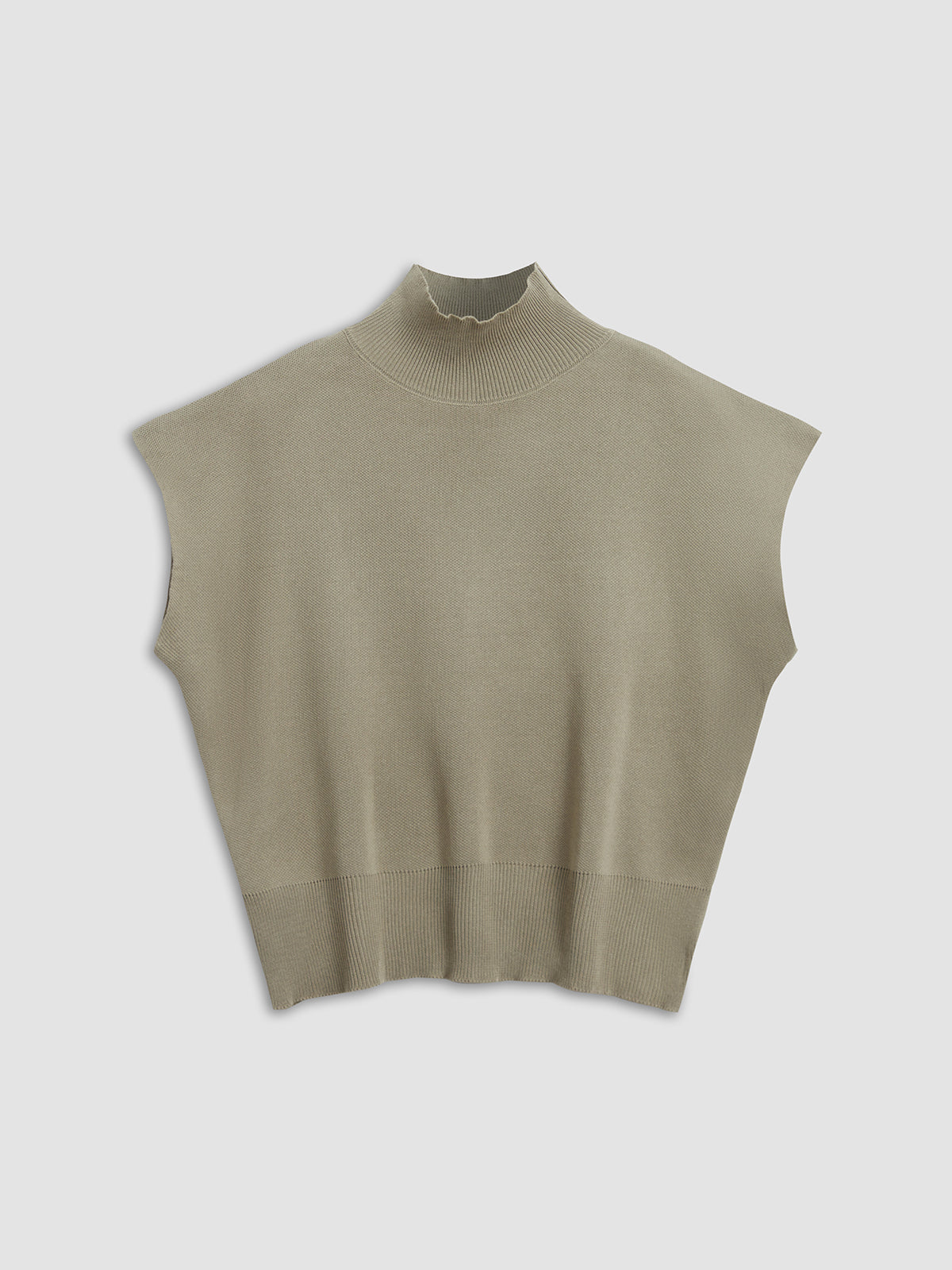 Mona | Women’s Mock Neck Knit Vest with Cap-Sleeve