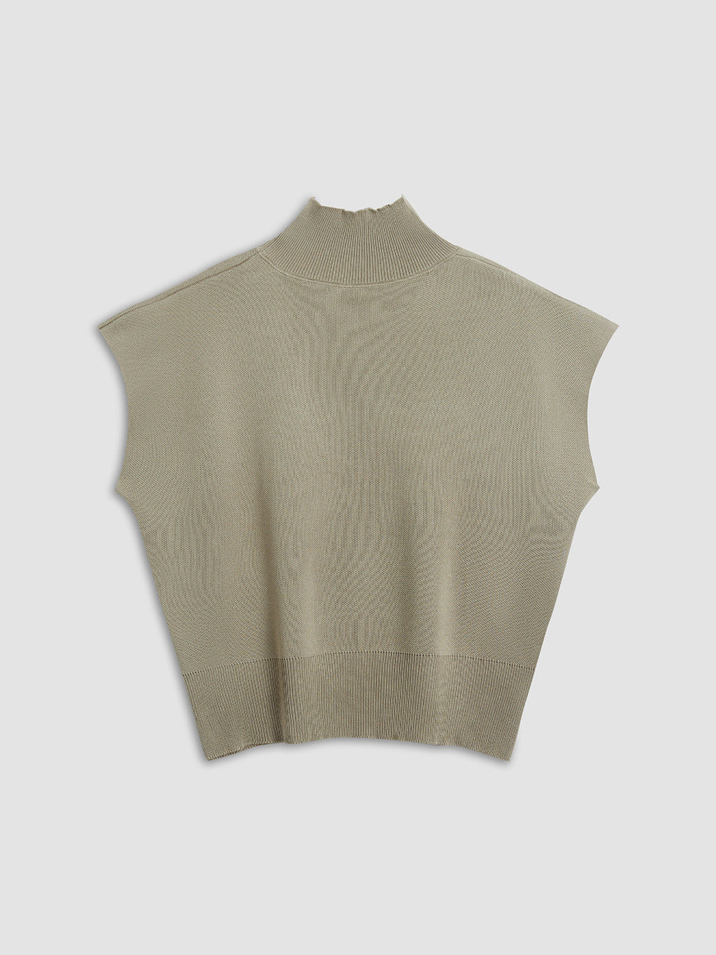 Mona | Women’s Mock Neck Knit Vest with Cap-Sleeve