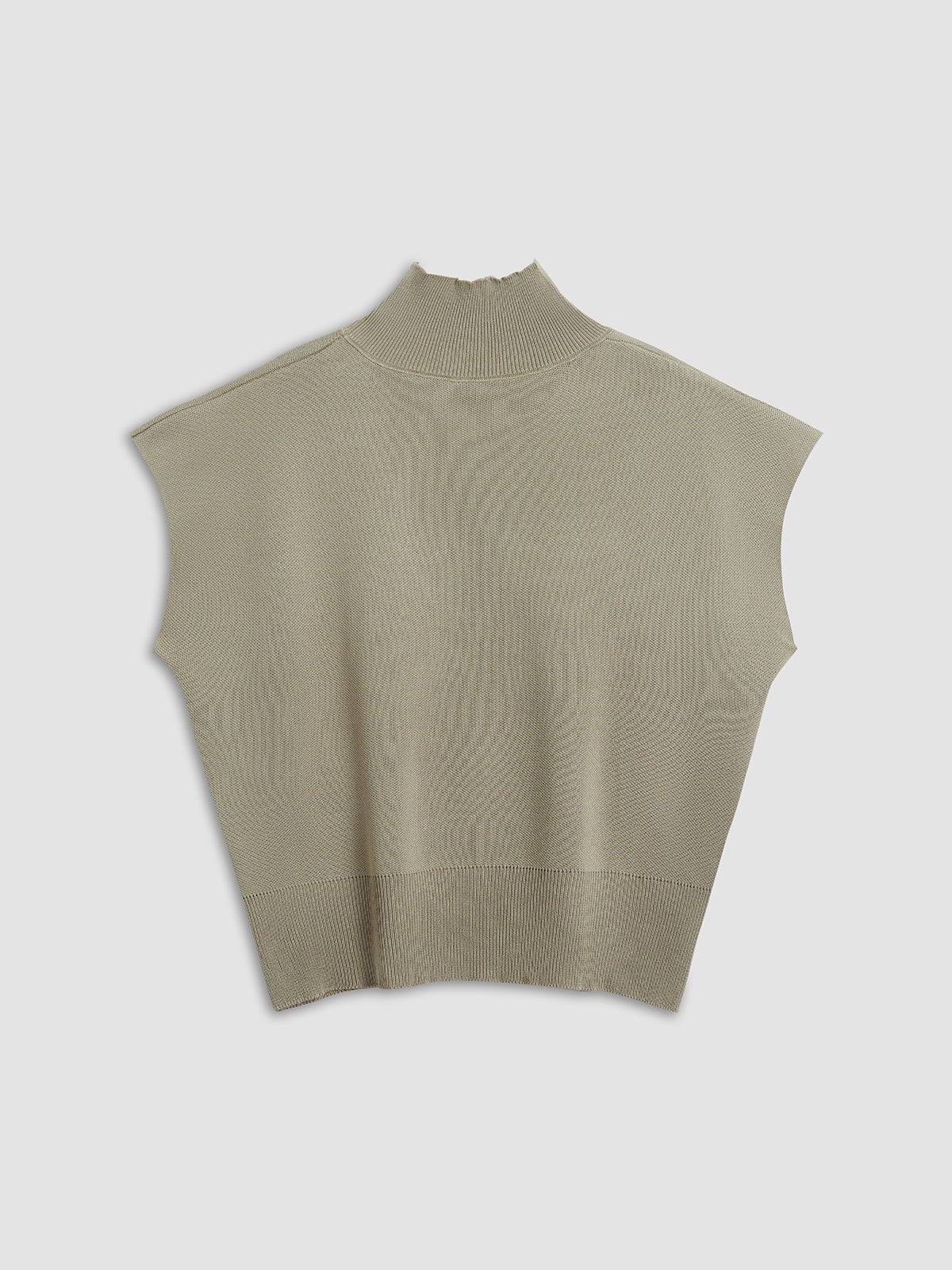 Mona | Women’s Mock Neck Knit Vest with Cap-Sleeve